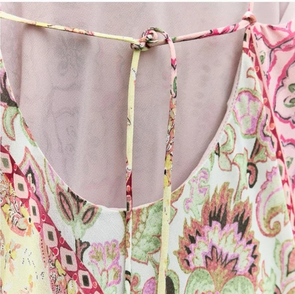 Zara Mulicolored Patchwork Print Slip Dress - Picture 7 of 9
